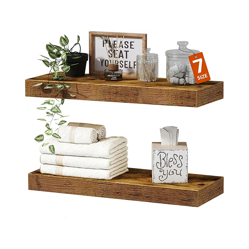 Rustic Floating Wall Shelves Set